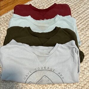 Kids Sweatshirt Set - Burgundy, Olive, Light Gray - Cozy and Stylish